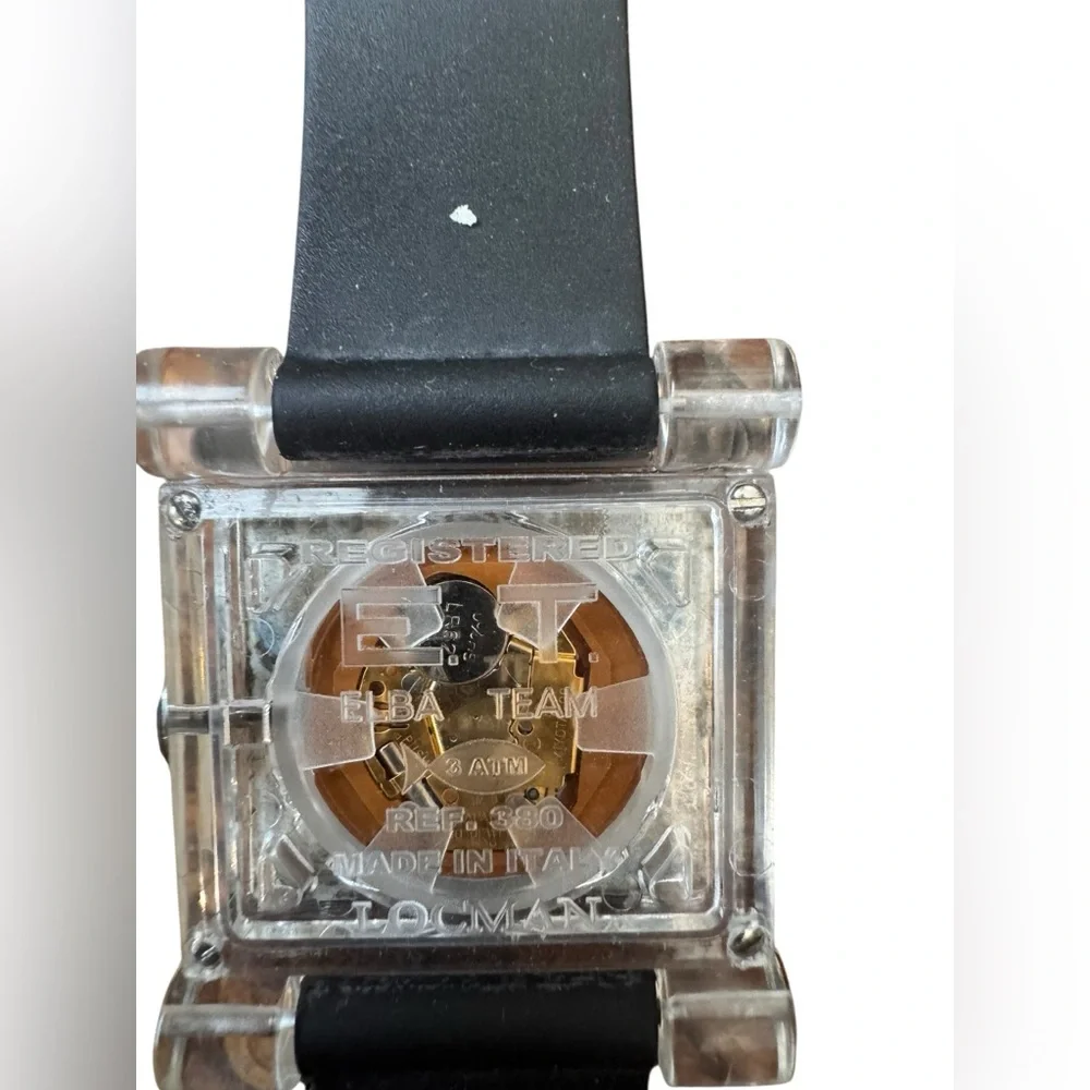 ELBA TEAM ET-380 LOCMAN WATCH - White/Gray Face, Black Band Needs Battery